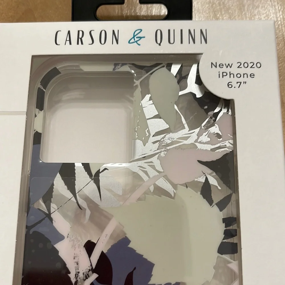 New iPhone 12 Pro Max Carson & Quinn Blue Leaves Anti Microbial Case